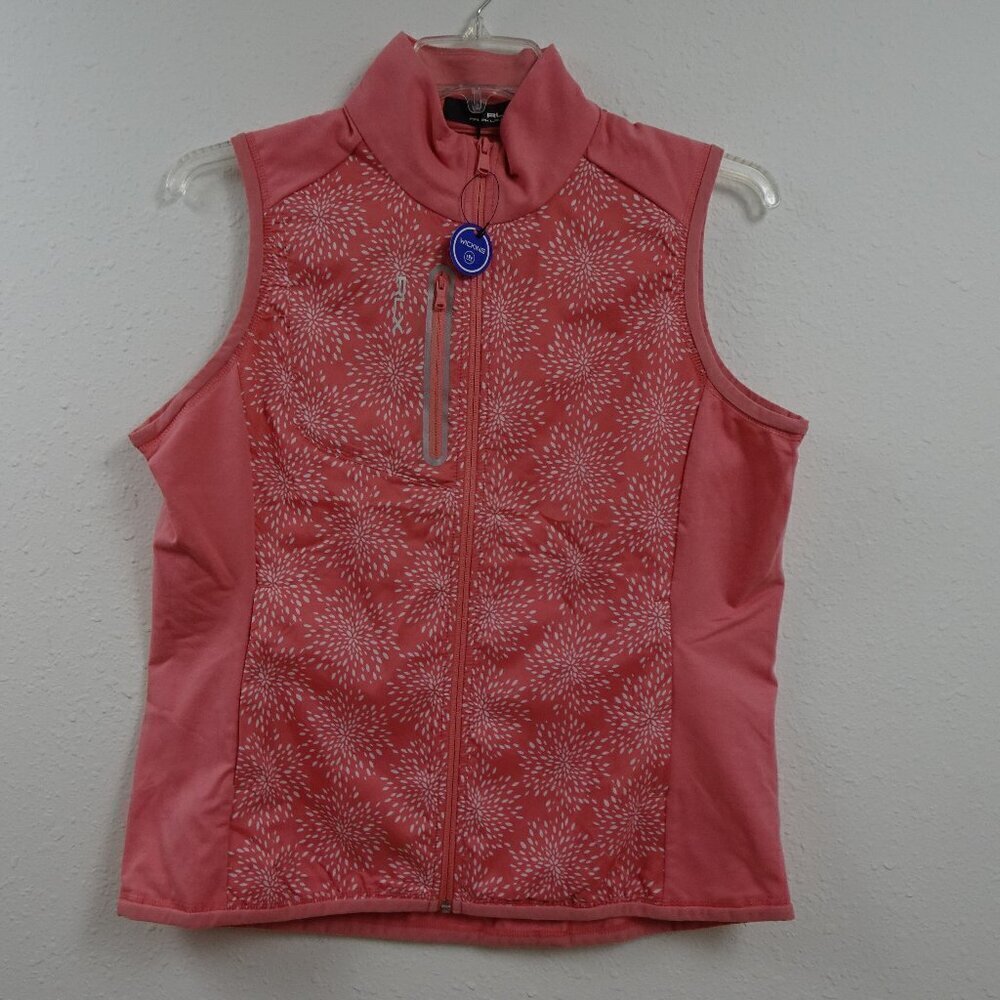 RLX Ralph Lauren Golf Vest Women's Size L Pink Full Zip Wicking Sleeveless